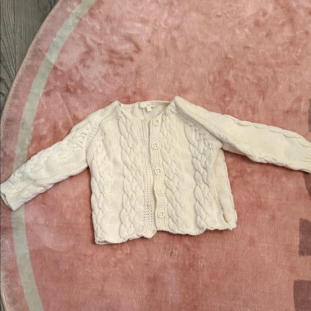 Chloe Cream Cable Knit Cardigan Kids